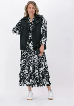 zwarte summum maxi jurk dress two tone flower