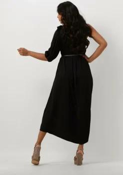 zwarte summum midi jurk dress quinty silky touch