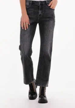zwarte summum straight leg jeans bootcut cropped jeans black heavy twill