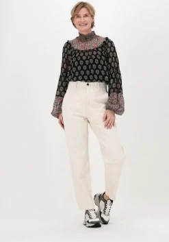 SUMMUM e top top high neck ornament viscose>DAMES Tops & T-Shirts