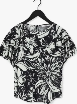zwarte summum top top short sleeves two tone flo