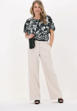 zwarte summum top top short sleeves two tone flo