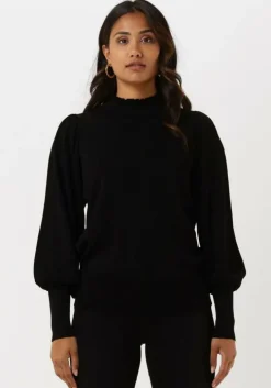 zwarte summum trui balloon sleeve sweater viscose polyamide knit