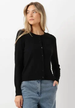 SUMMUM e vest short cardigan soft viscose polyamide knit>DAMES Truien & Vesten