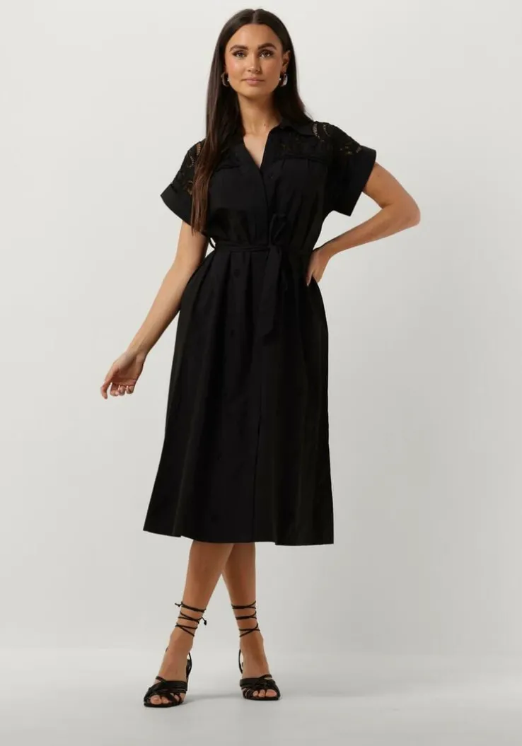 zwarte suncoo midi jurk coco