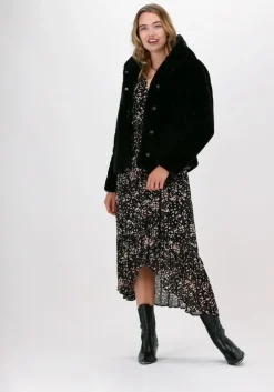 zwarte suncoo midi jurk robe cemon