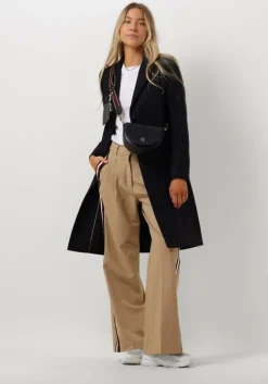 zwarte tommy hilfiger coltrui slim 5x2 rib roll-nk ls