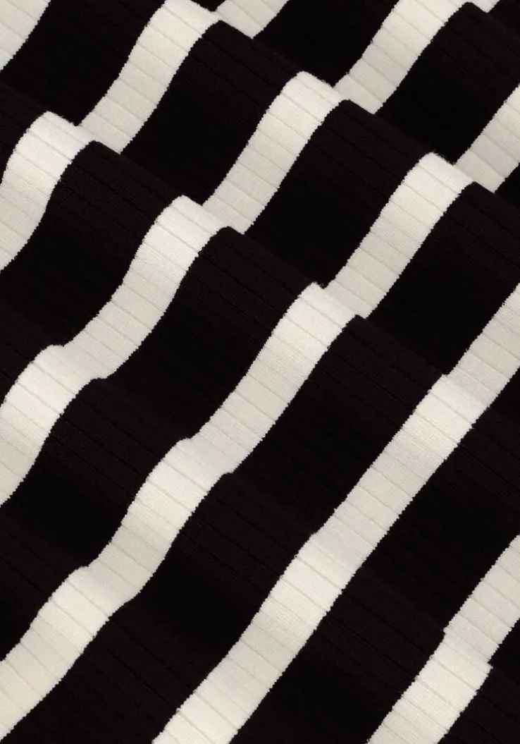 zwarte tommy hilfiger top slim 5x2 rib stripe tank ns