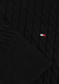zwarte tommy hilfiger trui co cable fine gg c-nk ls swt