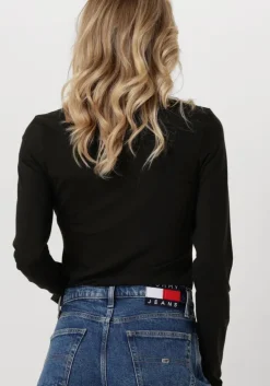 zwarte tommy jeans coltrui tjw slim badge mockneck