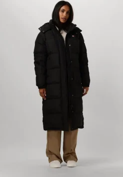 zwarte tommy jeans gewatteerde jas tjw alaska long puffer