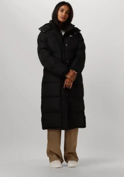 zwarte tommy jeans gewatteerde jas tjw alaska long puffer