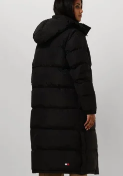 zwarte tommy jeans gewatteerde jas tjw alaska long puffer