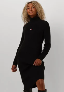 TOMMY JEANS e midi jurk tjw mockneck badge sweater dress>DAMES Jurken