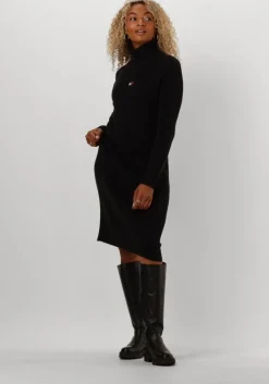 TOMMY JEANS e midi jurk tjw mockneck badge sweater dress>DAMES Jurken
