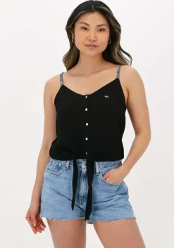 zwarte tommy jeans top tjw essential strappy top