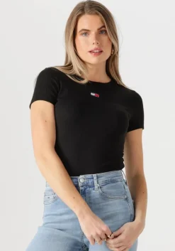 TOMMY JEANS e t-shirt twj slim badge rib tee>DAMES Tops & T-Shirts