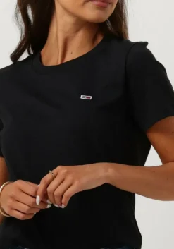 zwarte tommy jeans t-shirt tjw regular jersey c neck