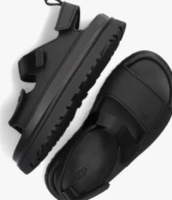zwarte ugg platte sandalen w goldenglow