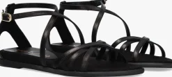 zwarte unisa platte sandalen carcer