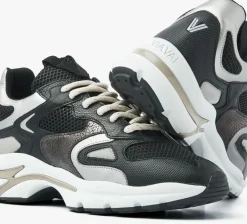 zwarte via vai lage sneakers vesper due