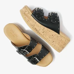 zwarte via vai slippers sissel mira