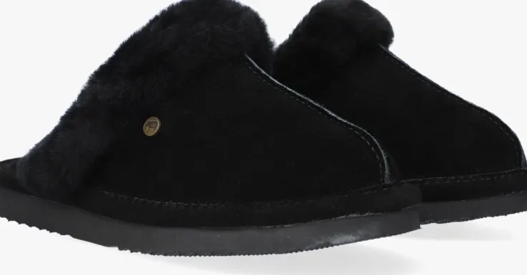 zwarte warmbat pantoffels lismore