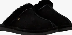 zwarte warmbat pantoffels lismore