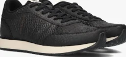 zwarte woden lage sneakers ronja croco