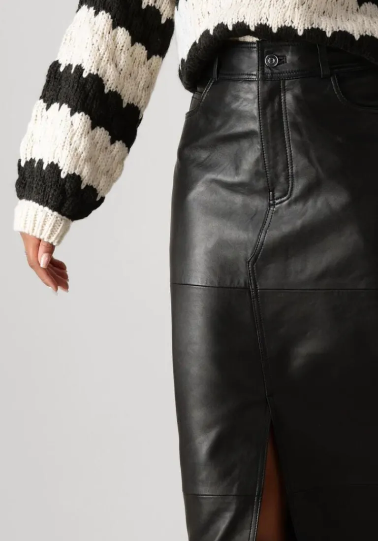 Y.A.S. e maxirok yasmina hw leather long skirt>DAMES Rokken