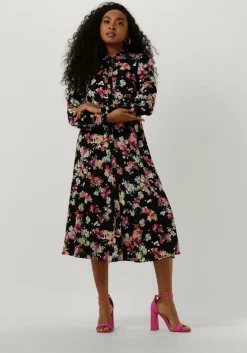 zwarte y.a.s. midi jurk yasaloma ls midi shirt dress s