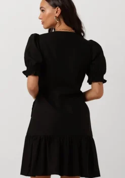 zwarte y.a.s. mini jurk yasflaxy ss wrap dress