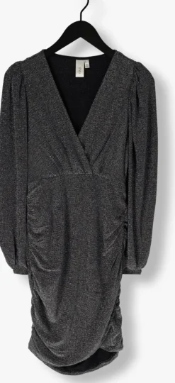 zwarte y.a.s. mini jurk yastikka ls glitter dress